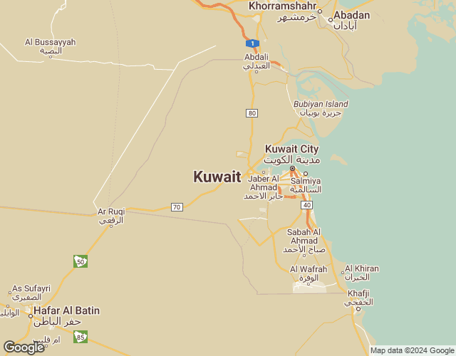 Map of Kuwait